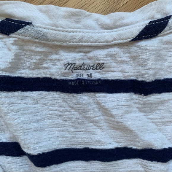 Madewell Cotton V-Neck Pocket Tee in Creston Stripe - Picture 4 of 4